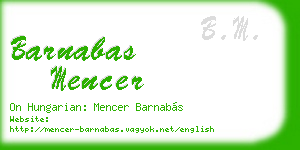 barnabas mencer business card