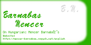 barnabas mencer business card